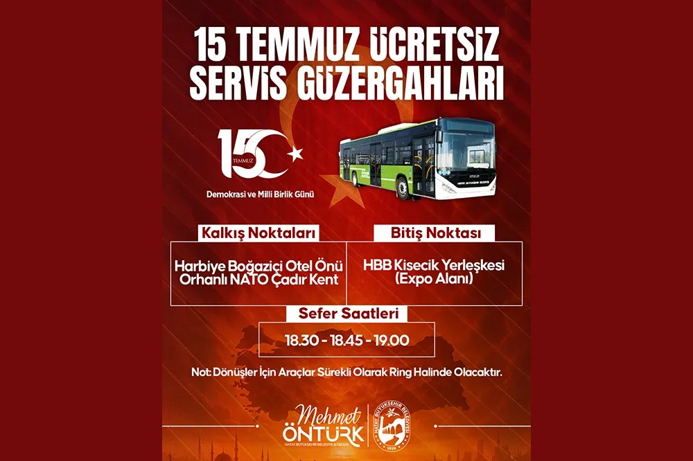 HBB’DEN 15 TEMMUZ ETKİNLİKLERİNE ÜCRETSİZ ULAŞIM DESTEĞİ