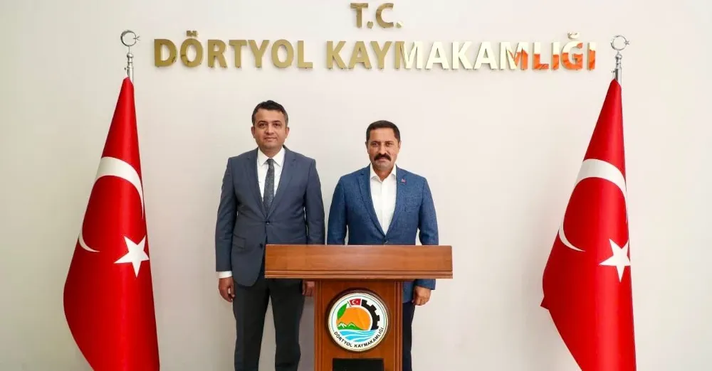 HATAY VALİSİ MASATLI, DÖRTYOL KAYMAKAMI MEHMET KEKLİK’E HAYIRLI OLSUN ZİYARETİNDE BULUNDU